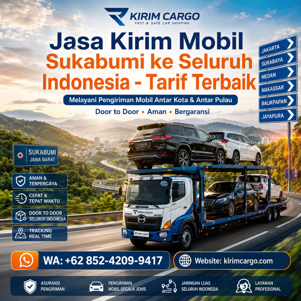 Jasa Kirim Mobil Sukabumi ke Seluruh Indonesia - Tarif Terbaik