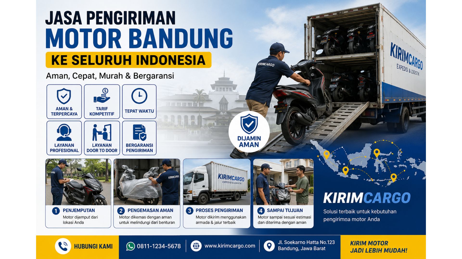 Jasa Pengiriman Motor Bandung ke Seluruh Indonesia