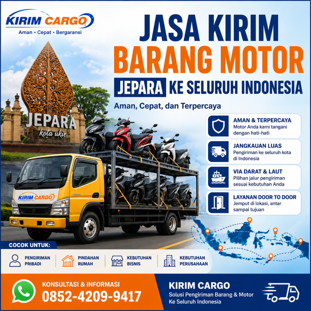 Jasa Kirim Barang Motor Jepara ke Seluruh Indonesia