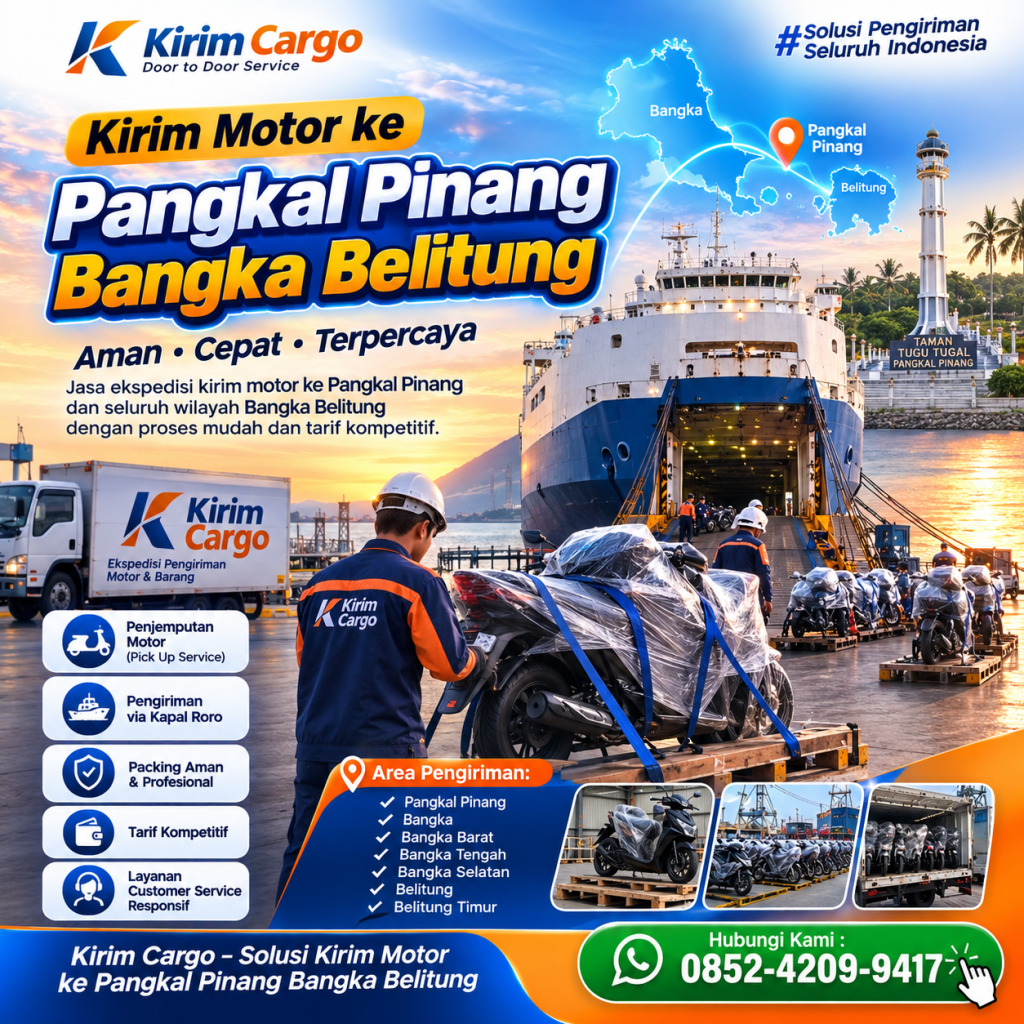 Kirim Motor Pangkal Pinang Bangka Belitung 085242099417