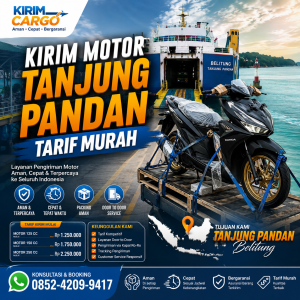 Kirim Motor Tanjung Pandan Tarif Murah 085242099417