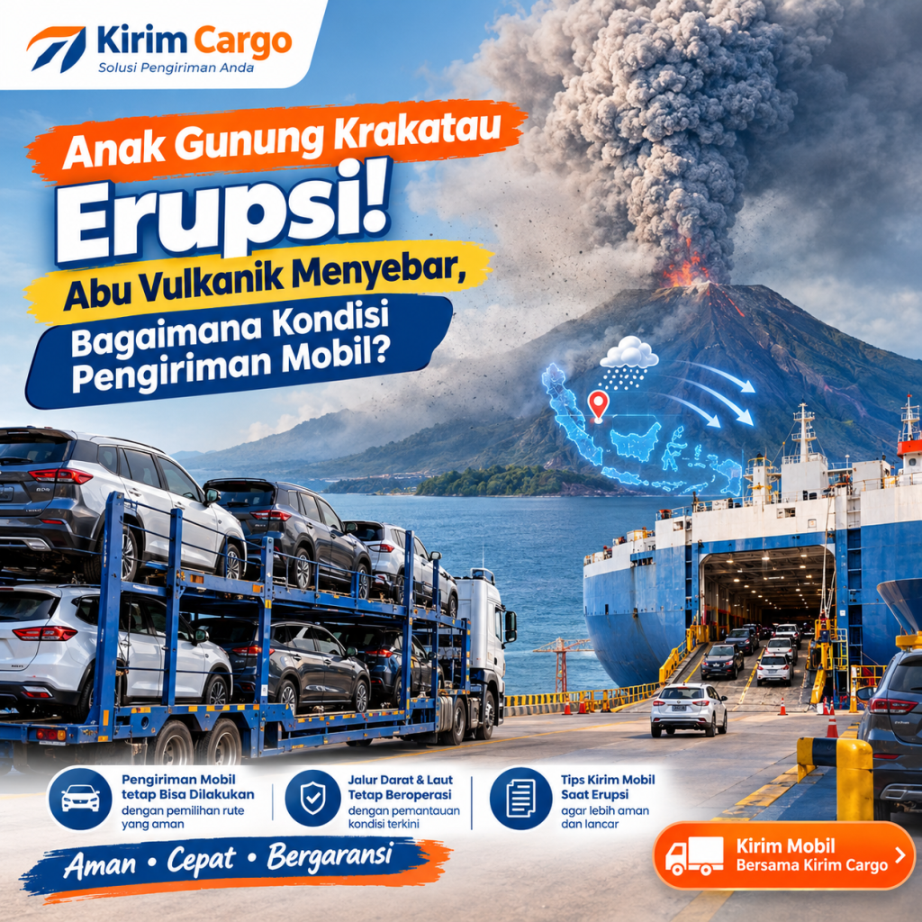 Anak Gunung Krakatau Erupsi! Abu Vulkanik Menyebar, Bagaimana Kondisi Pengiriman Mobil