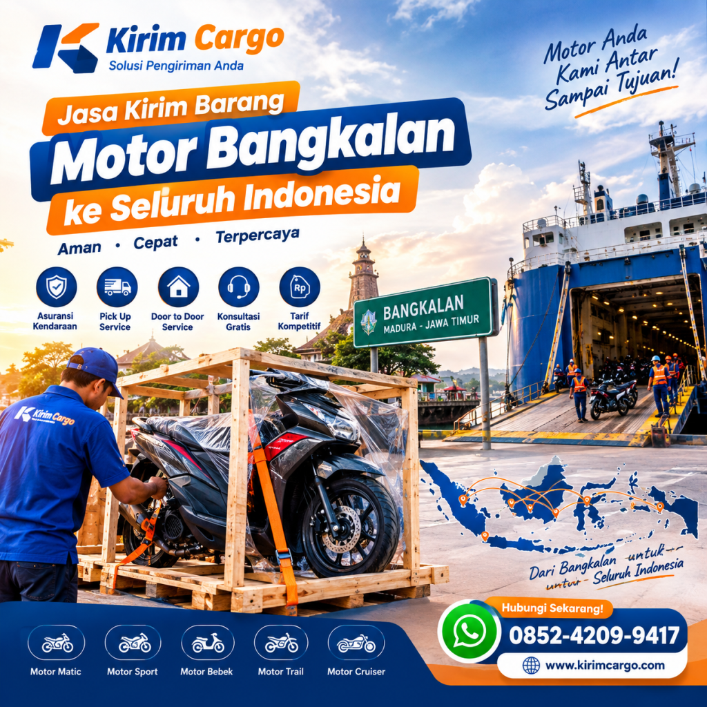 Jasa Kirim Barang Motor Bangkalan ke Seluruh Indonesia