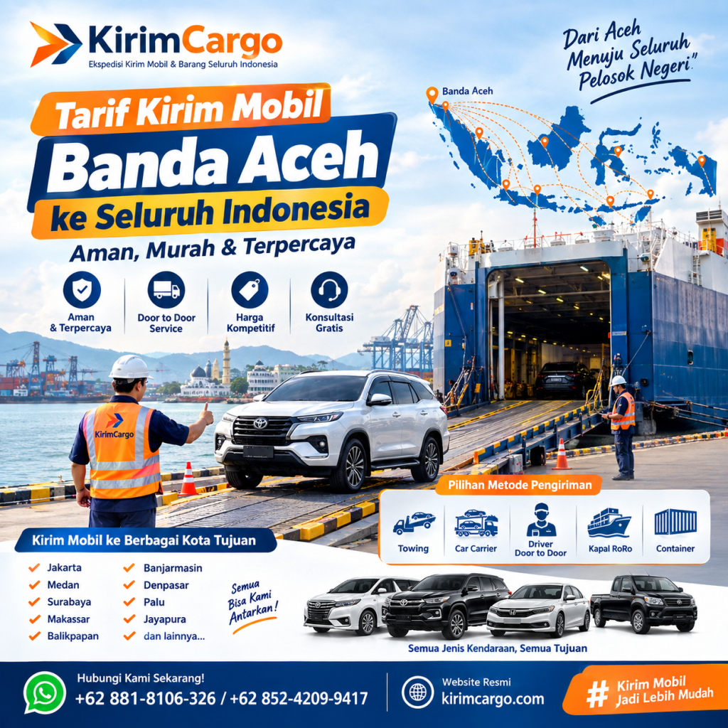 Tarif Kirim Mobil Banda Aceh ke Seluruh Indonesia